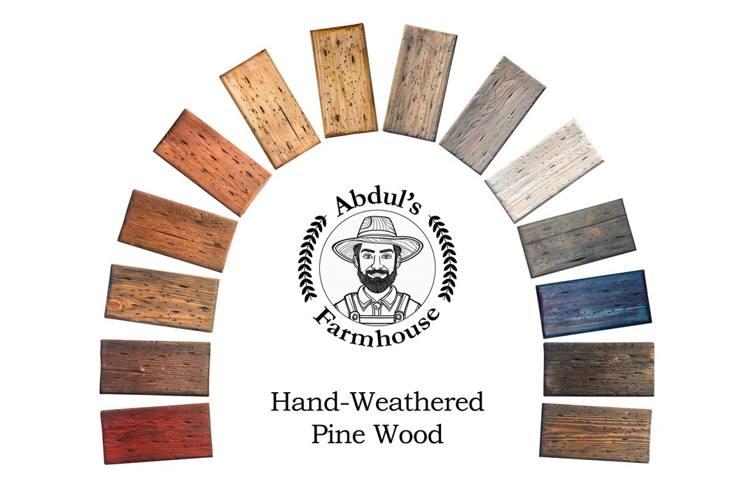 Hand-weathered Pine Wood Minwax Stain Samples Faux Reclaimed for Coat ...