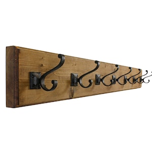 Coat Rack Wall Mounted Hanging Double Scroll Metal Hooks Entryway Mudroom Home Decor Made in USA Vintage Classic Craftsman Doorway Hanger