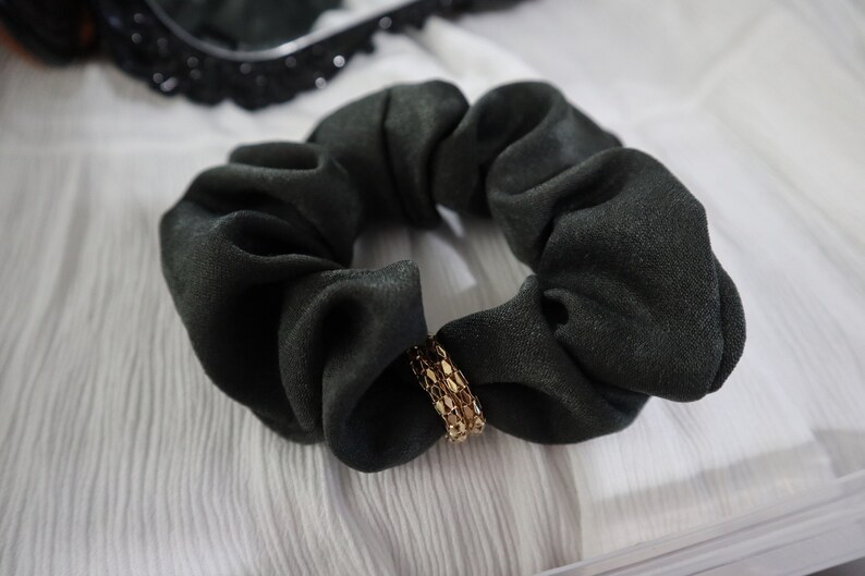 Double Gold Ring Scrunchies Gorgeous Velvet Scrunchies Oversized Scrunchies Hair Scrunchies