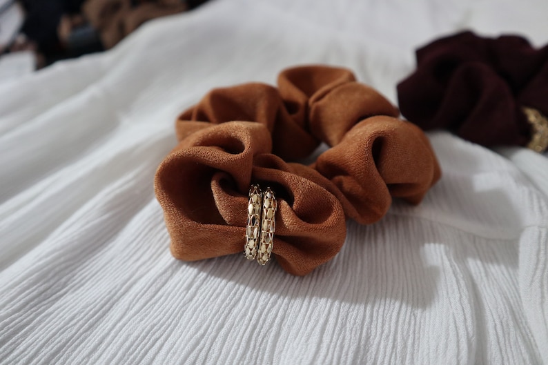 Double Gold Ring Scrunchies Gorgeous Velvet Scrunchies Oversized Scrunchies Hair Scrunchies