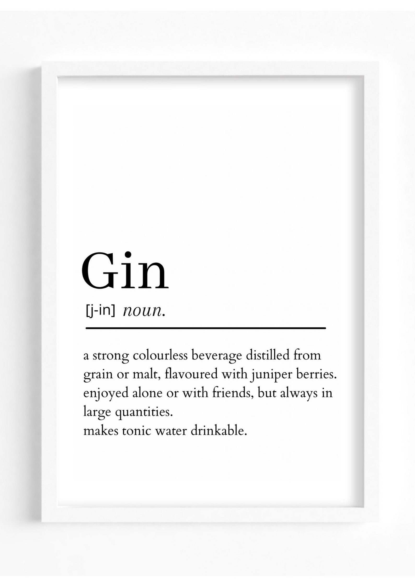 Gin Definition print Gin Kitchen Print Prints Home Etsy