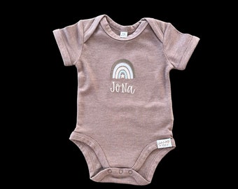 Embroidered baby body with rainbow | Body Personalized | gift idea