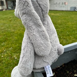 Cuddly toy bunny embroidered with the name of big sister image 7