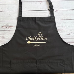 Schürze Chefkoch mit Wunschnamen personalisierte Kochschürze Backschürze Grillschürze Geschenkidee Männer und Frauen Bild 10