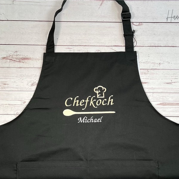 Chef's apron with your desired name | personalized cooking apron | baking apron | grill apron | gift idea for men and women