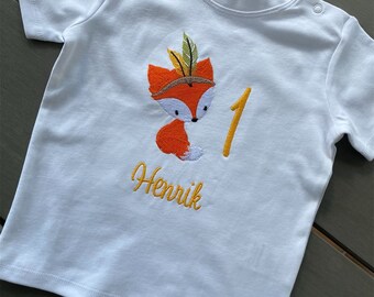 Geburtstagsshirt | Shirt zum Geburtstag | Boho Fuchs | Kindergeburtstag | personalisiertes T-Shirt | Geschenkidee