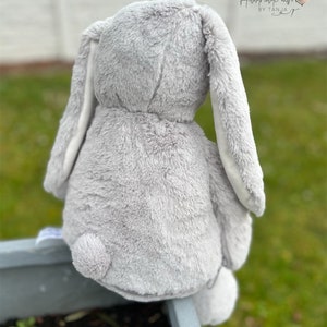 Cuddly toy bunny embroidered with the name of big sister image 6
