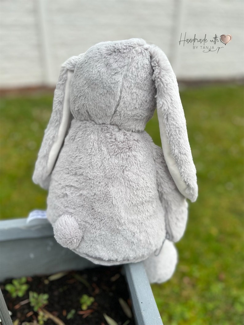 Cuddly toy bunny embroidered with the name of big sister image 6