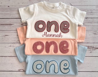 T-shirt for the first birthday | Glitter T-shirt One | Personalized birthday shirt | Gift idea for children's birthday