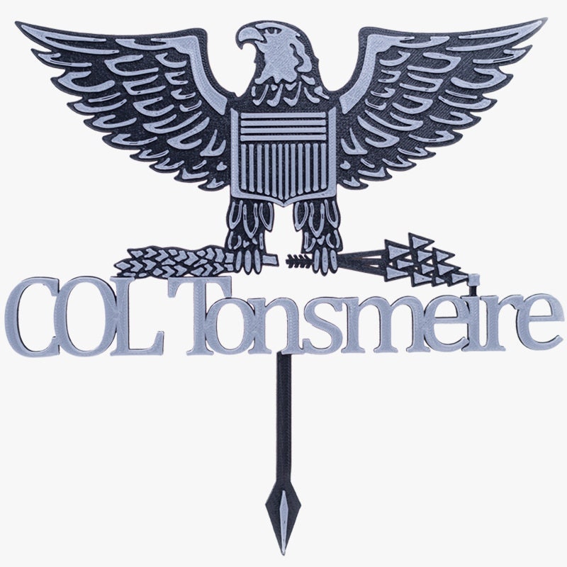Colonel Rank Eagle Personalized Cake Topper
