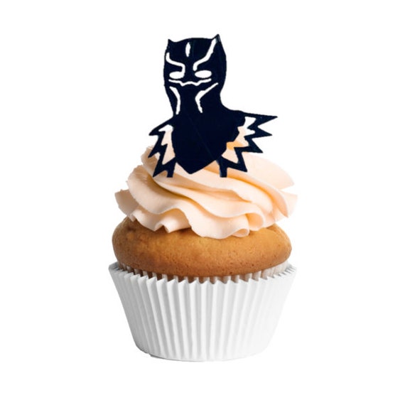 Black Panther Cupcake Toppers 1 Dozen | Etsy