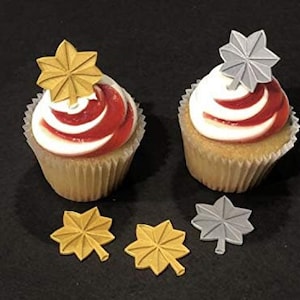 Major LTC Lt Colonel Oak Leaf Military Cupcake Toppers (1 Dozen)