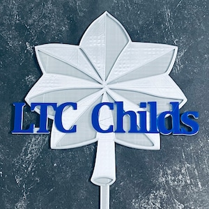 Lt Colonel LTC Personalized Oak Leaf Cake Topper