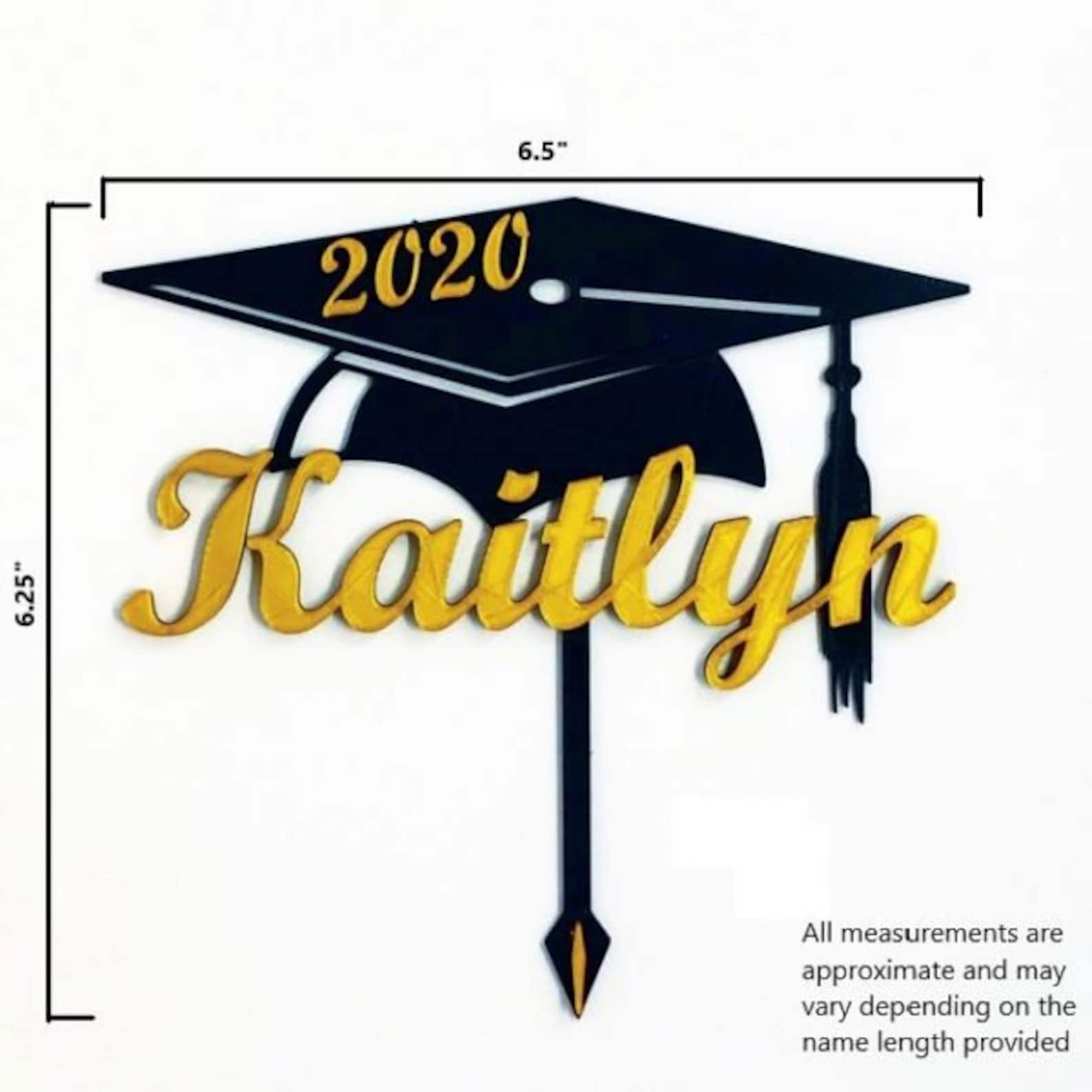 Graduation Cap Personalized Cake Topper Etsy