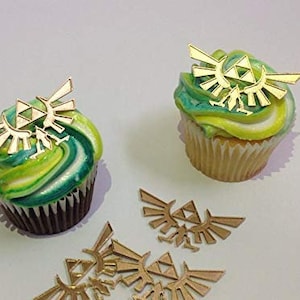 Adornos para cupcakes con el escudo de Zelda (1 docena)