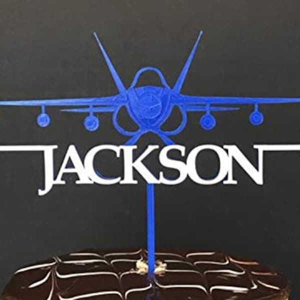 F18 Jet Fighter Top Gun gepersonaliseerde taarttopper