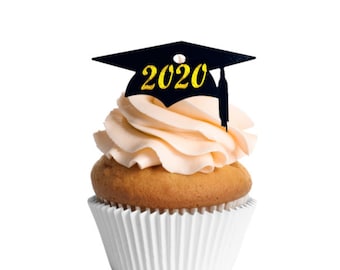 Graduation Cap Personalized Cupcake Toppers (1 Dozen)