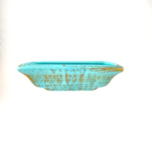 McCoy Pottery #3015 Teal Planting Dish or Bonsai Training Dish with Brushed Gold