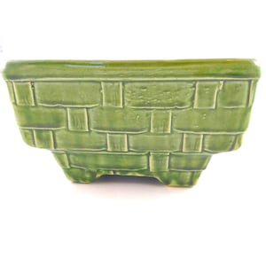 Brush McCoy Green Weaved Trough Planter 562-8  1940s