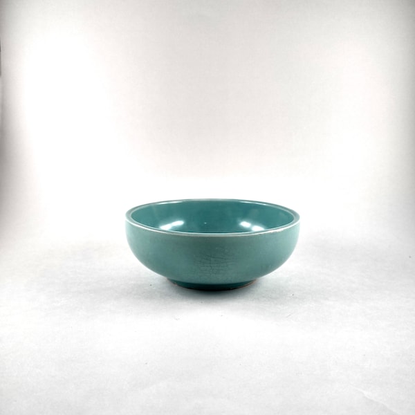 McCoy Pottery Aqua Cereal/Salad Bowl -  1960s - 5 inches