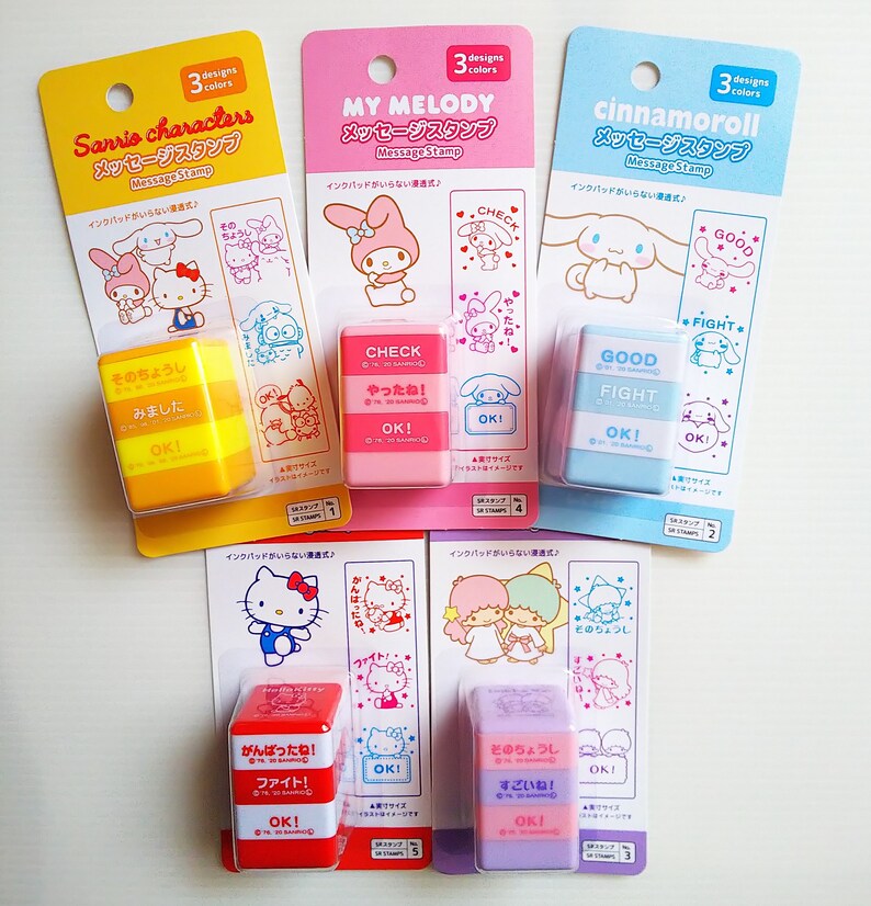 Kawaii Sanrio Message Stamps,self-inking stamps My Melody,Cinnamoroll,Little Twin Stars Hello Kitty