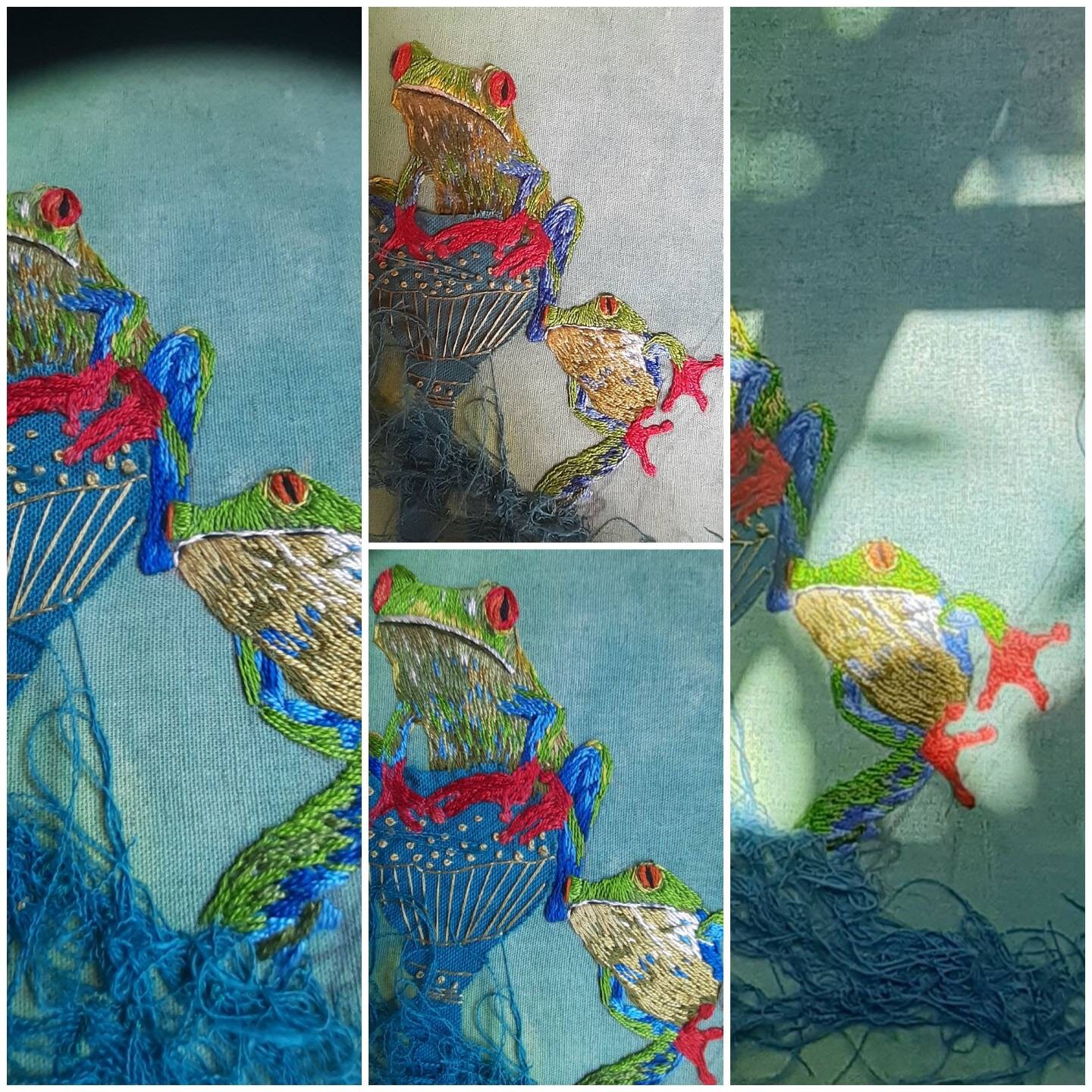 Tambour Brodé Grenouille