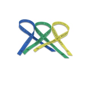 BRASIL Bonfim ribbons 3 pieces national colors blue-green-yellow, Brazil fan article, Fitas Senhor Bonfim Salvador Bahia