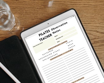 Pilates Lehrer Beobachtung Notizen Digital Printable