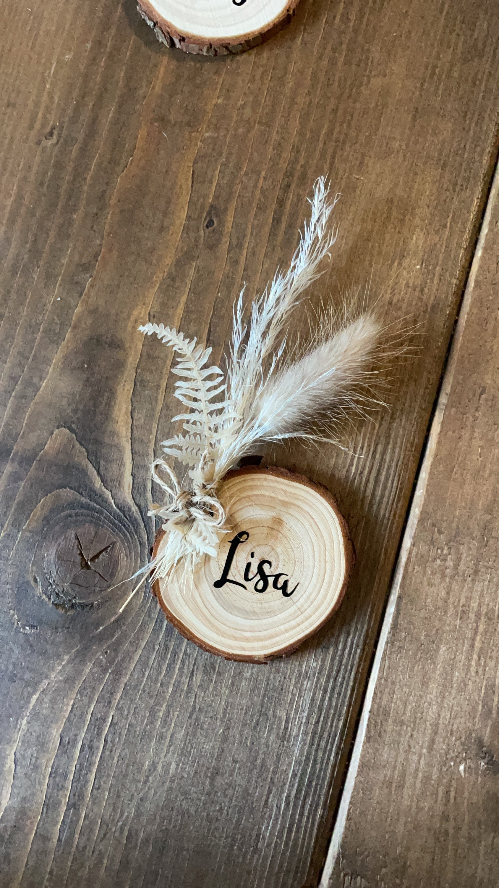 Personalised Wedding Rustic Wooden Table Names With Dried Etsy
