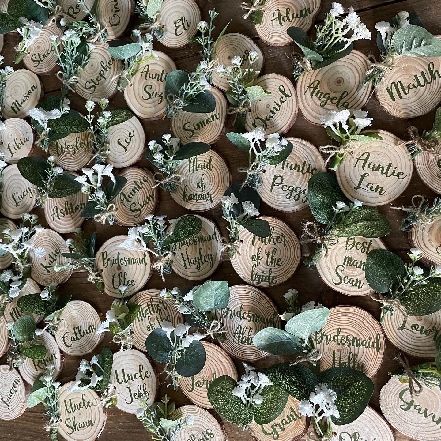 Personalised Wedding Rustic Wooden Table Names With Dried Etsy UK