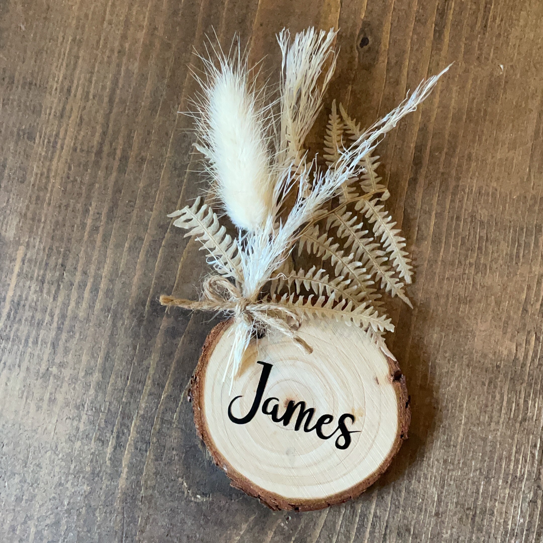 Personalised Wedding Rustic Wooden Table Names With Dried Etsy