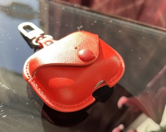 Étui AirPods Pro 1 2 en cuir rouge| Casque de style classique | cadeau pour petit ami | Étui minimaliste pour les amateurs d’esthétique Porte-clés AirPods 2