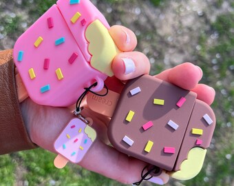 AirPods Pro Ice Cream Case | Funny cute case for AirPods 1 & 2 with keychain | 3D case for AirPods 1/2 and AirPods Pro (1 and 2 gen.)