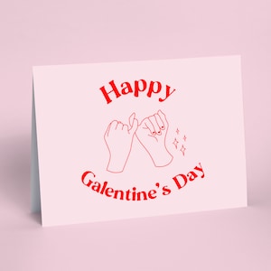 Pinky Promise Galentine's Day Card | Bestie Valentine's Day Card | A5 or A6 | Card Pack