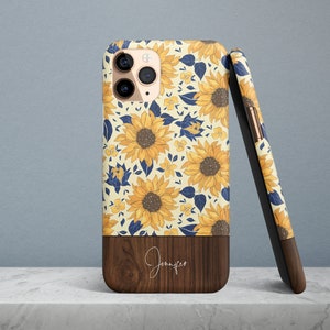 Custom Sunflower Pattern case for iPhone 15, 14, 13 Pro Max, iPhone 12 Mini, iPhone 11 Pro, iPhone x, iPhone XS, 8, 7, SE 2020, Plus, XR