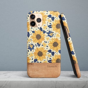 Custom Case Sunflower Pattern for iPhone 15, 14, 13 Pro Max, 12 Mini, iPhone 11 Pro, iPhone x, iPhone XS, iPhone 8, 7, SE 2020, Plus, 12, XR