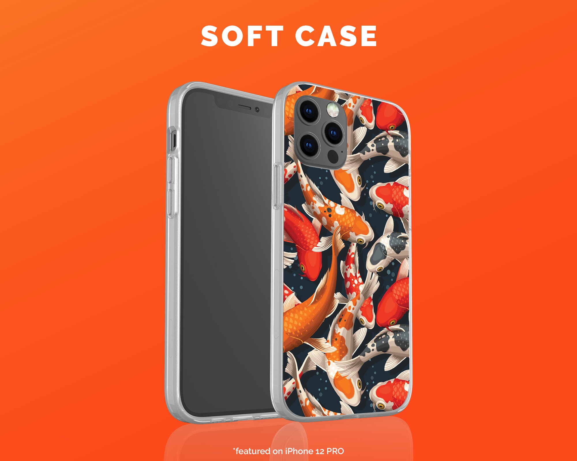Koi Fish Case for iPhone 15, 14, 13 Pro Max, 12 Mini, iPhone