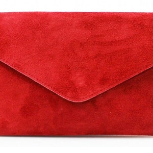 Pochette enveloppe femme en cuir suédé véritable, mariage de demoiselles d'honneur, fête, bal de promo, sac de soirée