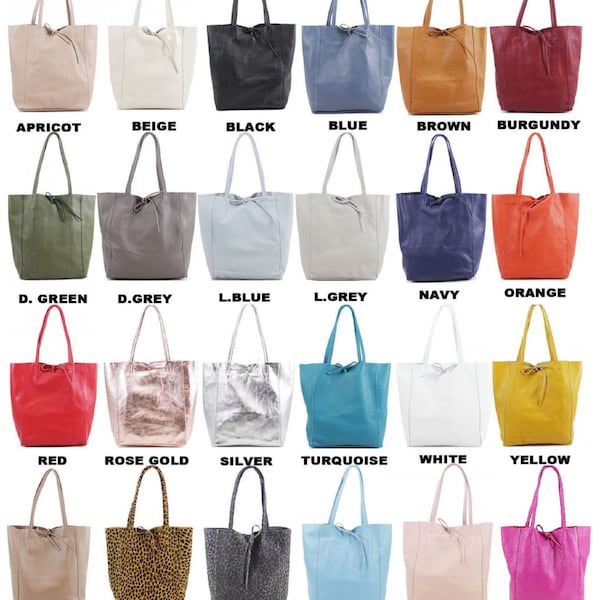 Ladies Soft Italian Real Leather Shopper Tote Bags Women Girls College Shoulder Handbags for Women