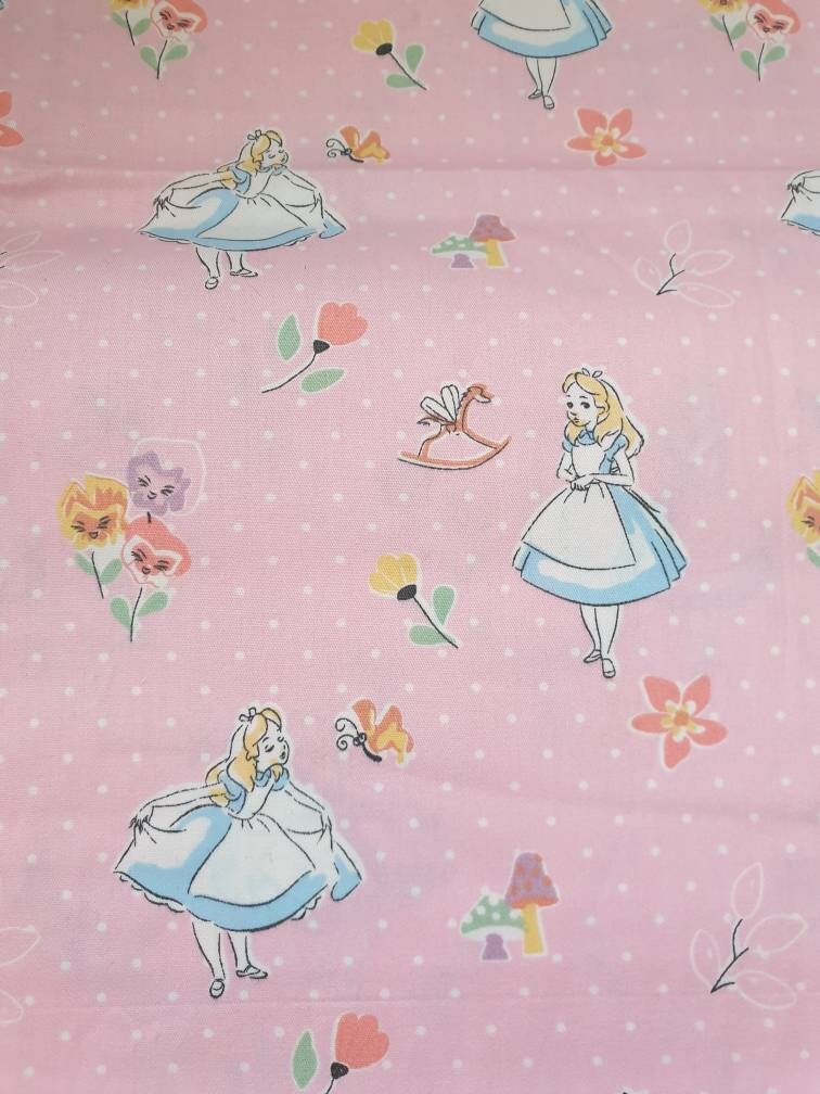 Alice in wonderland wide cotton fabric 140cm wide half metre Etsy