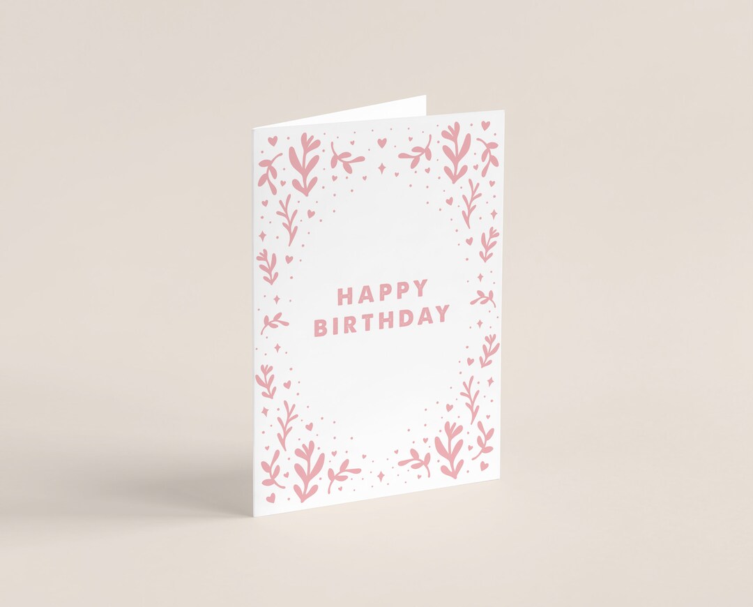 Pretty Floral Printable Birthday Card INSTANT DOWNLOAD - Etsy