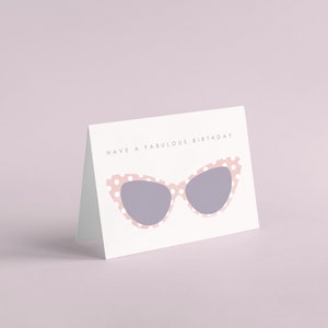 Carte d'anniversaire imprimable de lunettes de soleil rétro | TÉLÉCHARGEMENT INSTANTANÉ | Fantaisiste | Fabuleux | Vide à l'intérieur | Carte 5" x 7"