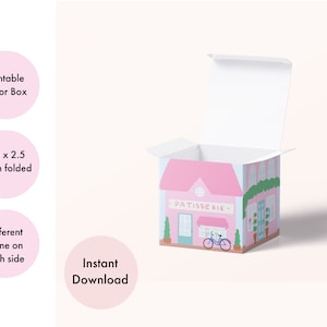 DIY Gift Favor Box | Printable Candy Sweet Box | Instant Download Gift Boxes | 2.5&quot; x 2.5&quot; box | Paris theme