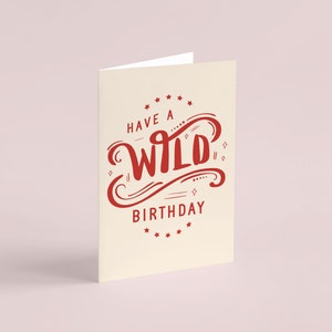 Cartão de aniversário imprimível selvagem | DOWNLOAD INSTANTÂNEO | Oeste Selvagem | Marido namorado pai | Em branco por dentro | Cartão 5” x 7”