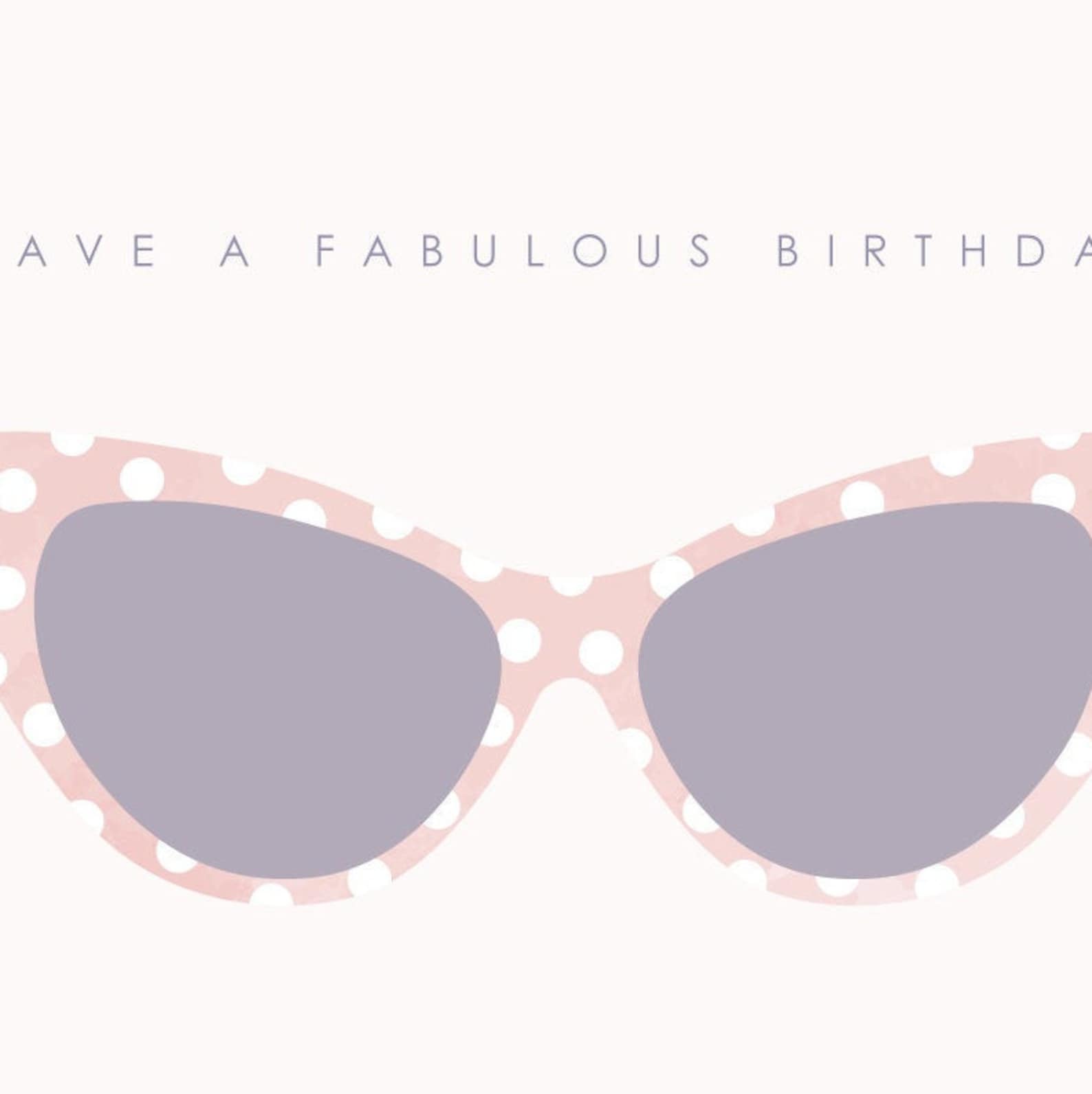 Retro Sunglasses Printable Birthday Card INSTANT DOWNLOAD Whimsical