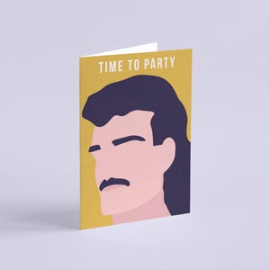 Carte imprimable Mullet Party | TÉLÉCHARGEMENT INSTANTANÉ | Rouget rétro | Anniversaire drôle ou enterrement de vie de garçon | Vide à l'intérieur | Carte 5" x 7"