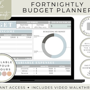Ultimate Fortnightly Budget Google Sheets Budget Spreadsheet Minimalist Budget for Beginners