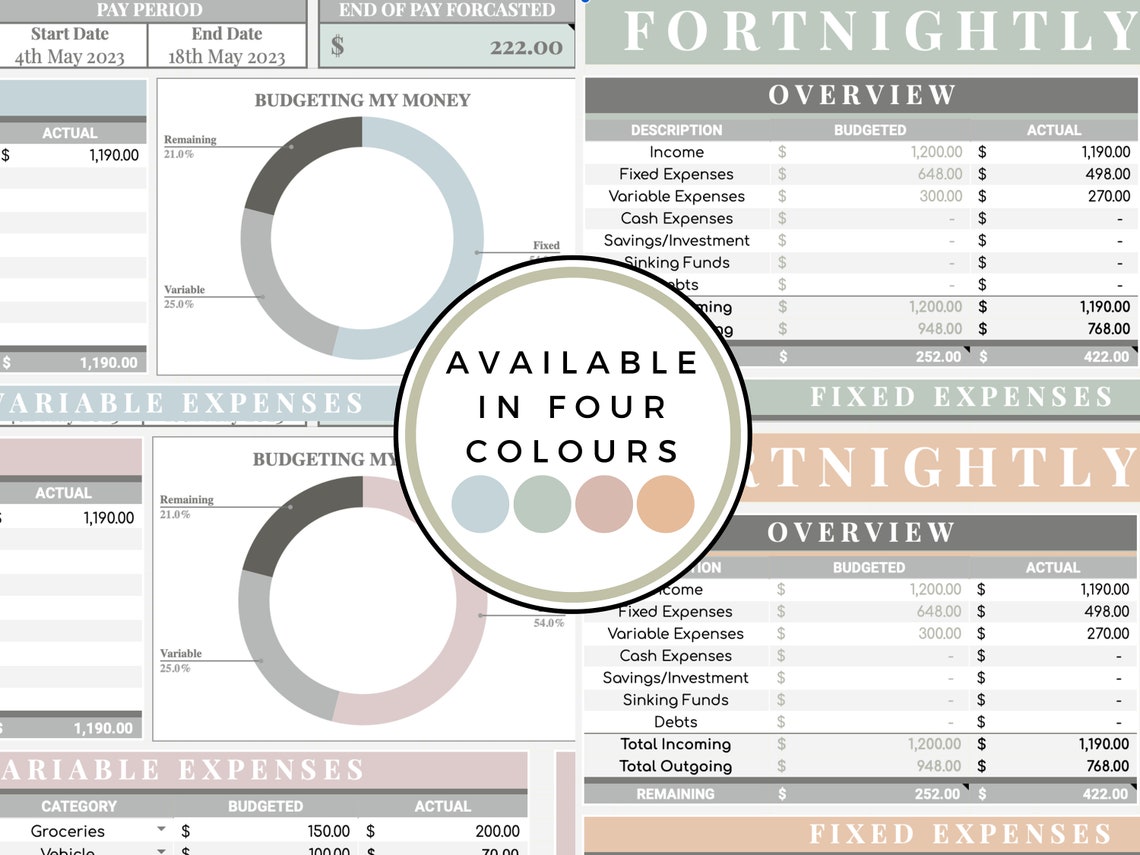 Monthly Budget Planner Google Sheets Budget Spreadsheet Excel Budget ...