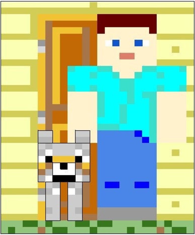 Minecraft Steve Blanket Pattern Etsy