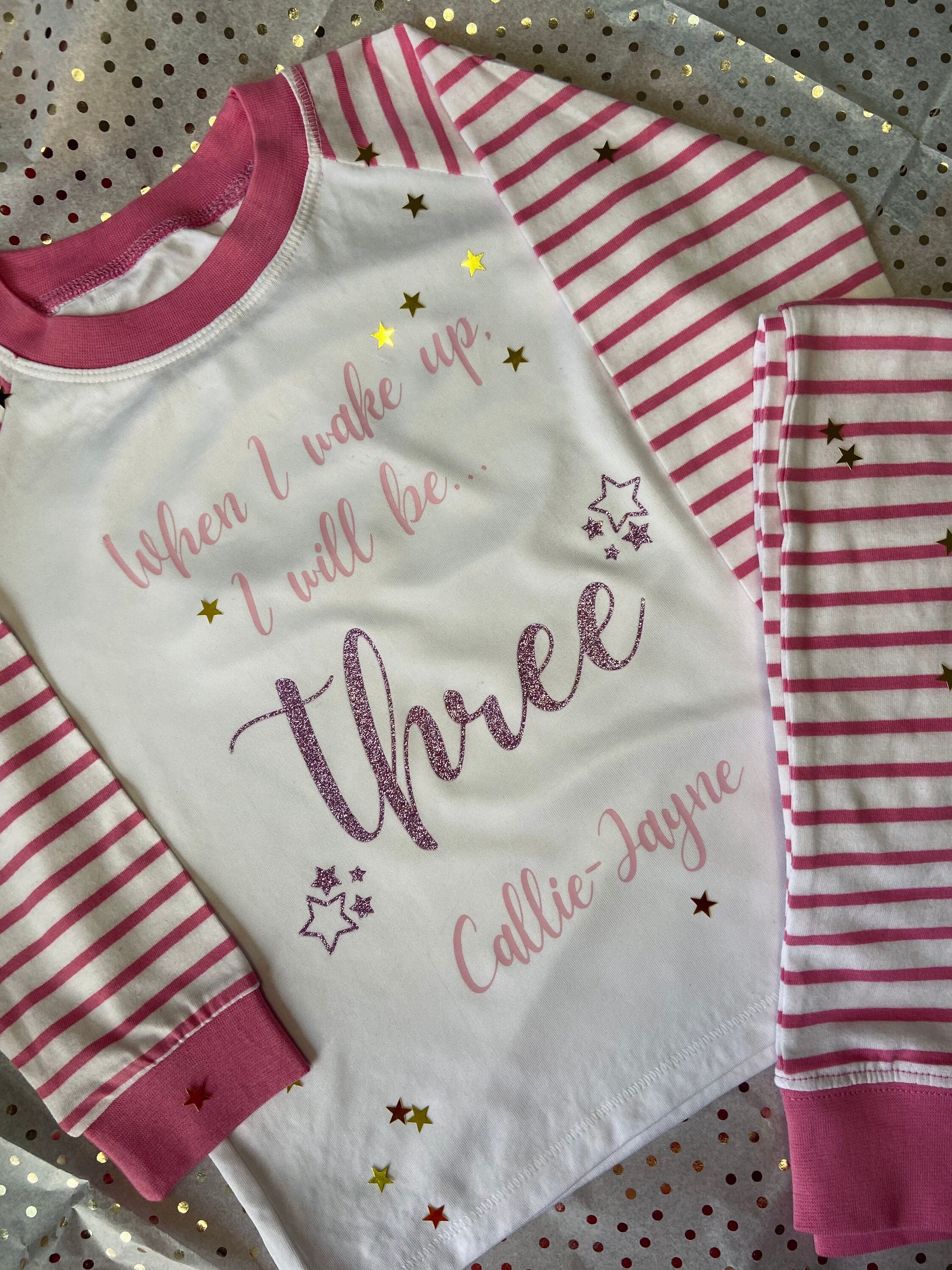 Personalised Childrens Birthday Pyjamas Etsy